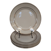 Ensemble de 6 assiettes plates en porcelaine Frise dorée