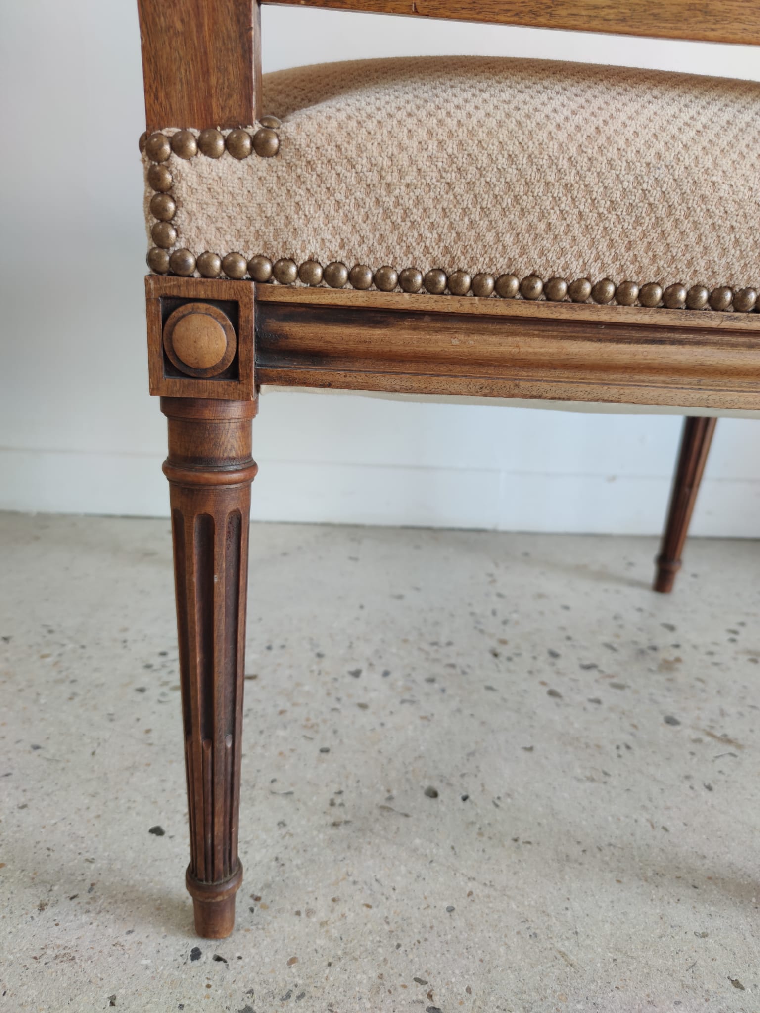 Louis XVI Jacob style armchair beige trim