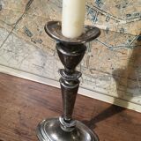Silver metal candle holder