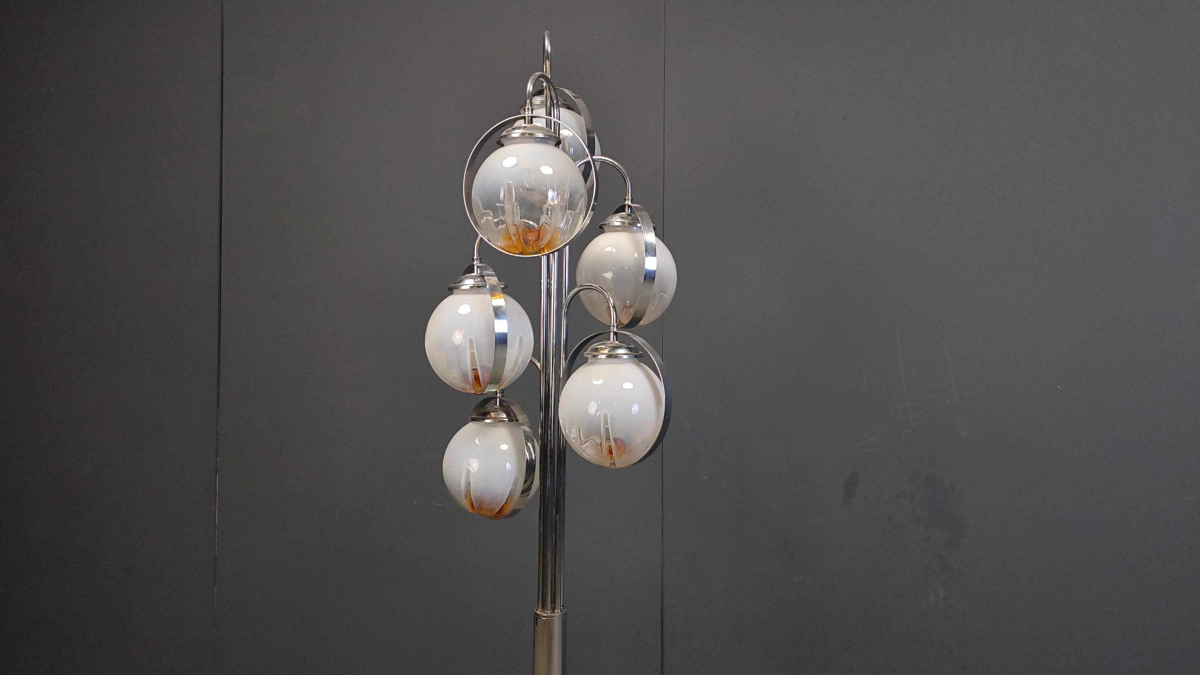 Vintage Murano glass floor lamp by Mazzega, 1970s