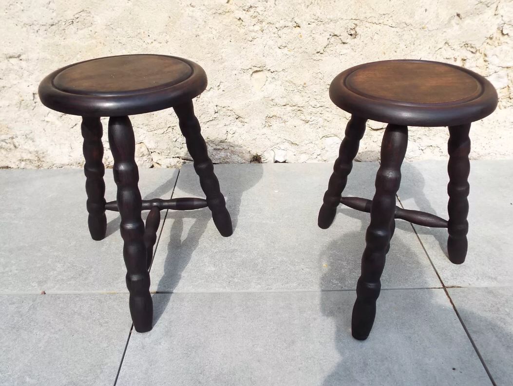 Pair of tripod stools