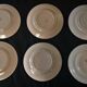Série de six assiettes plates Longwy années 50 fleurs de cerisier
