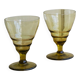 Paire de verres Art déco, teintés vert, vintage
