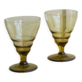 Art Deco pair of glasses, green tinted, vintage