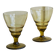 Paire de verres Art déco, teintés vert, vintage
