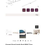 Right angle sofa ROLF Boucle fabric