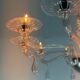 Venetian glass lustre in pink, in the style of Venini.