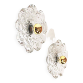 Large pair of muranoglass sconces by Heinz Neuhaus Leuchten