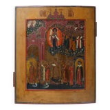 Russian Icon “Intercession of the Theotokos”, Russia ca. 1900