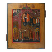 Russian Icon “Intercession of the Theotokos”, Russia ca. 1900