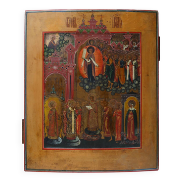 Russian Icon “Intercession of the Theotokos”, Russia ca. 1900