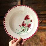 Lot de 4 assiettescreuses Digoin Sarreguemines modèle œillets