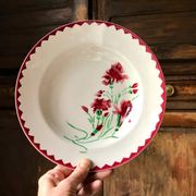 Lot de 4 assiettescreuses Digoin Sarreguemines modèle œillets
