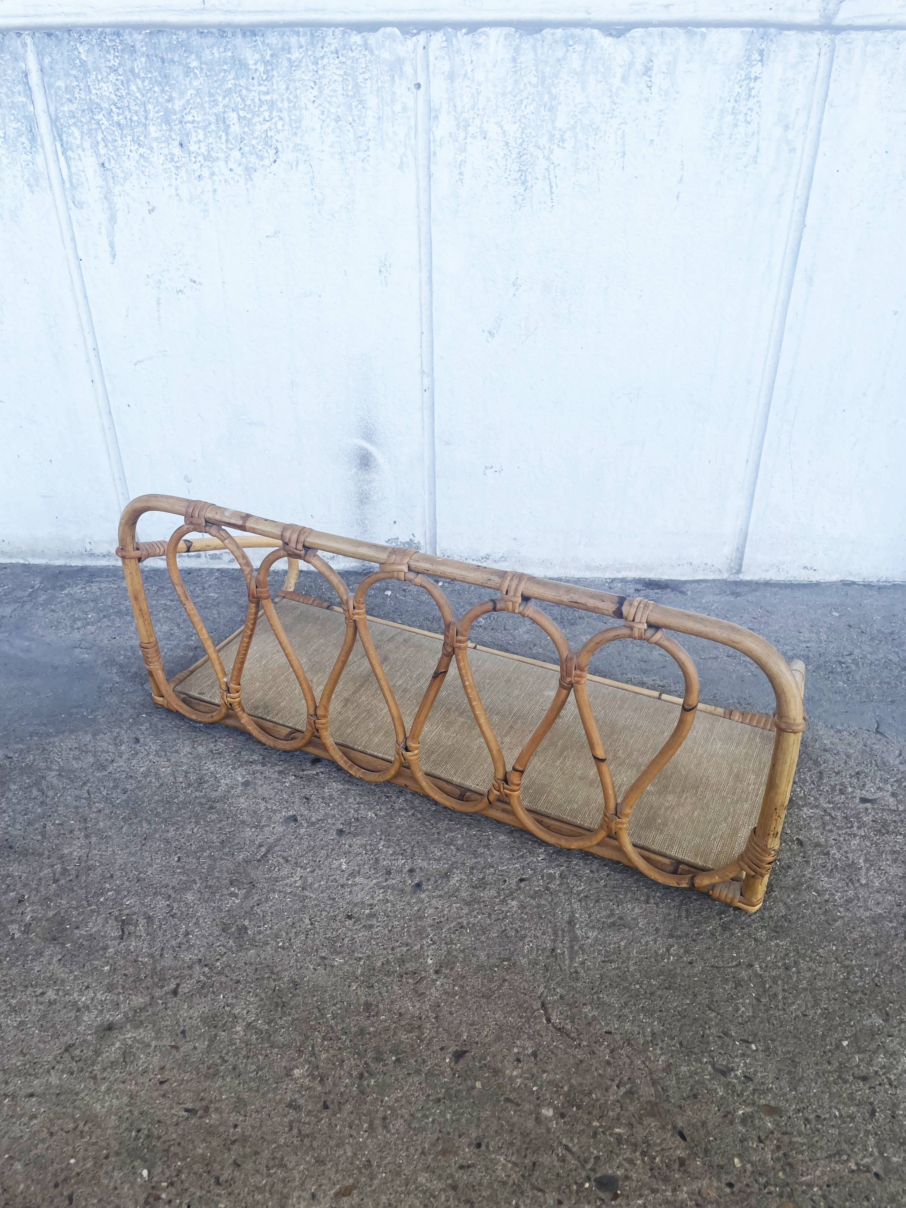 Vintage rattan shelf