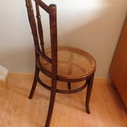 Chaise bistrot Fischel avec assise cannée vintage années 20/40