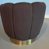 Fauteuil Marron et Or