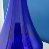 Vase en verre soufflé bleu colbat design vintage élégant avec anse torsadée