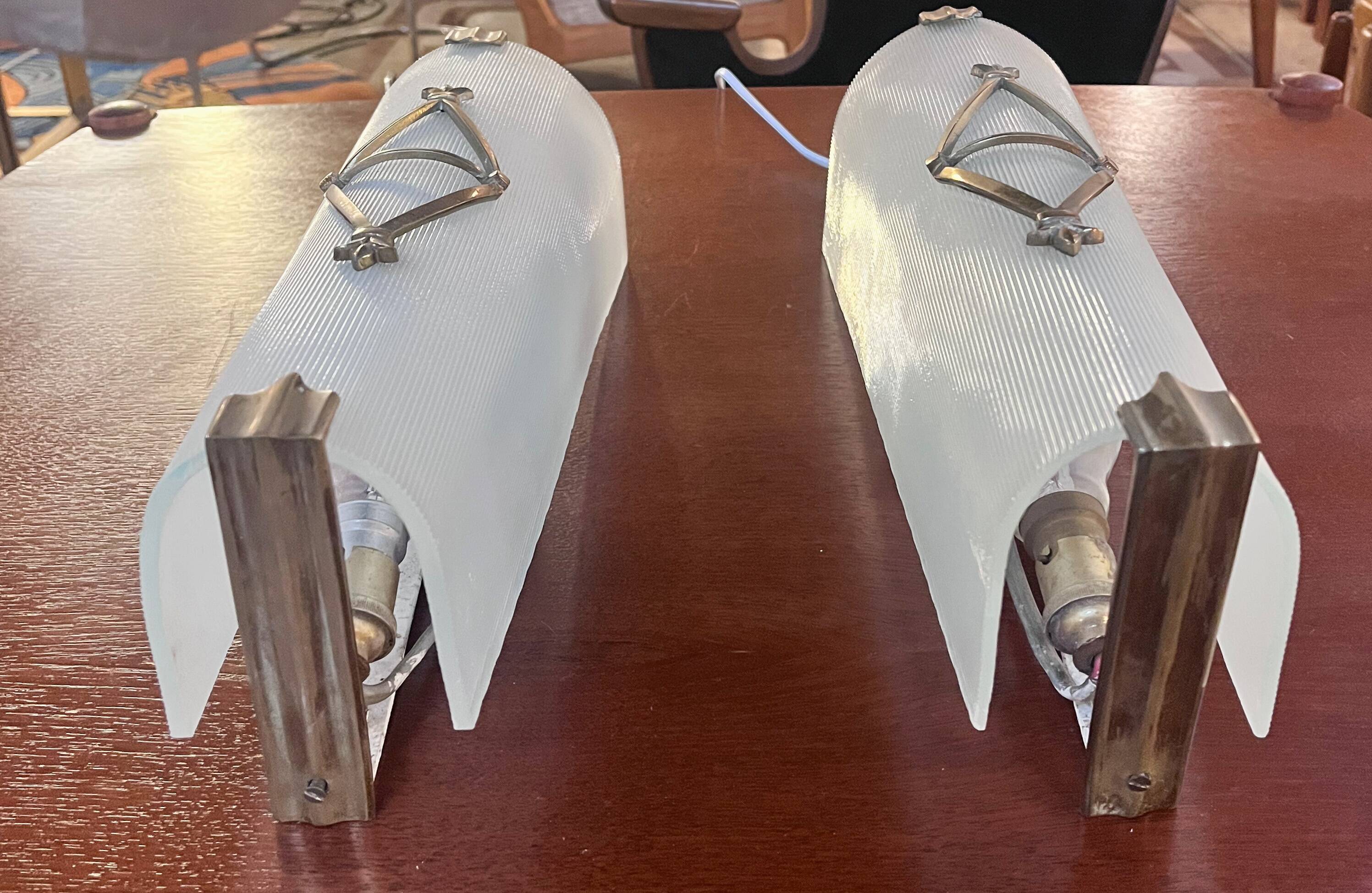 Pair of Petitot wall lights for Atelier Petitot, Art Deco, 1930s