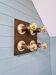 Space Age ceiling light/wall lamp in brass, Cosack Leuchten, 1970.