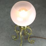 Mid-century Brass and Glass Table Lamp