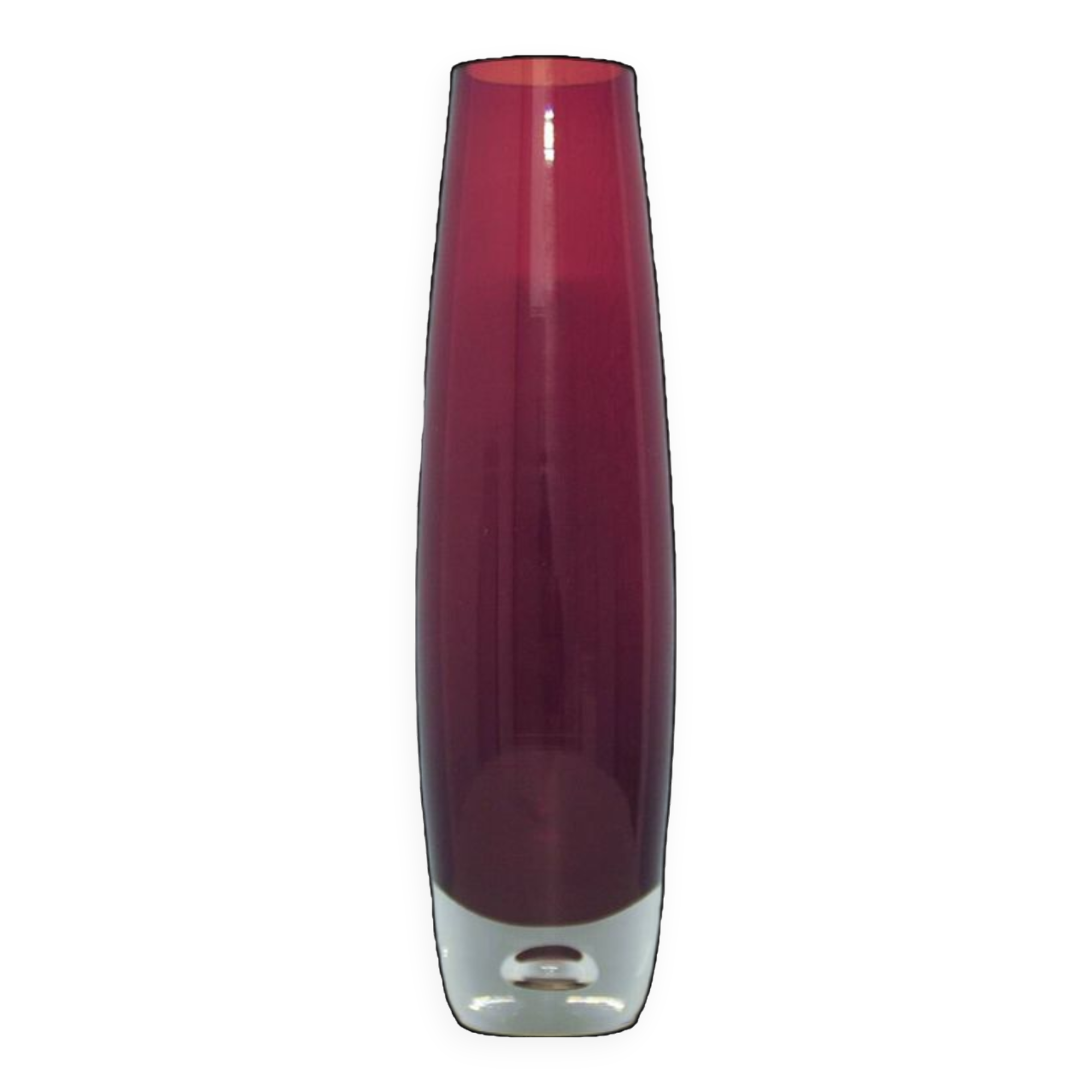 vintage red glass tall vase drop