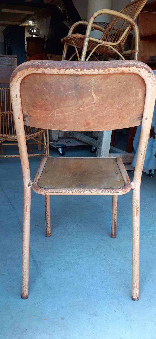 Metal and vintage wood chairs