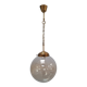 Midcentury Brass and Smoked Bubble Glass Pendant by Kamenický Šenov, 1960s