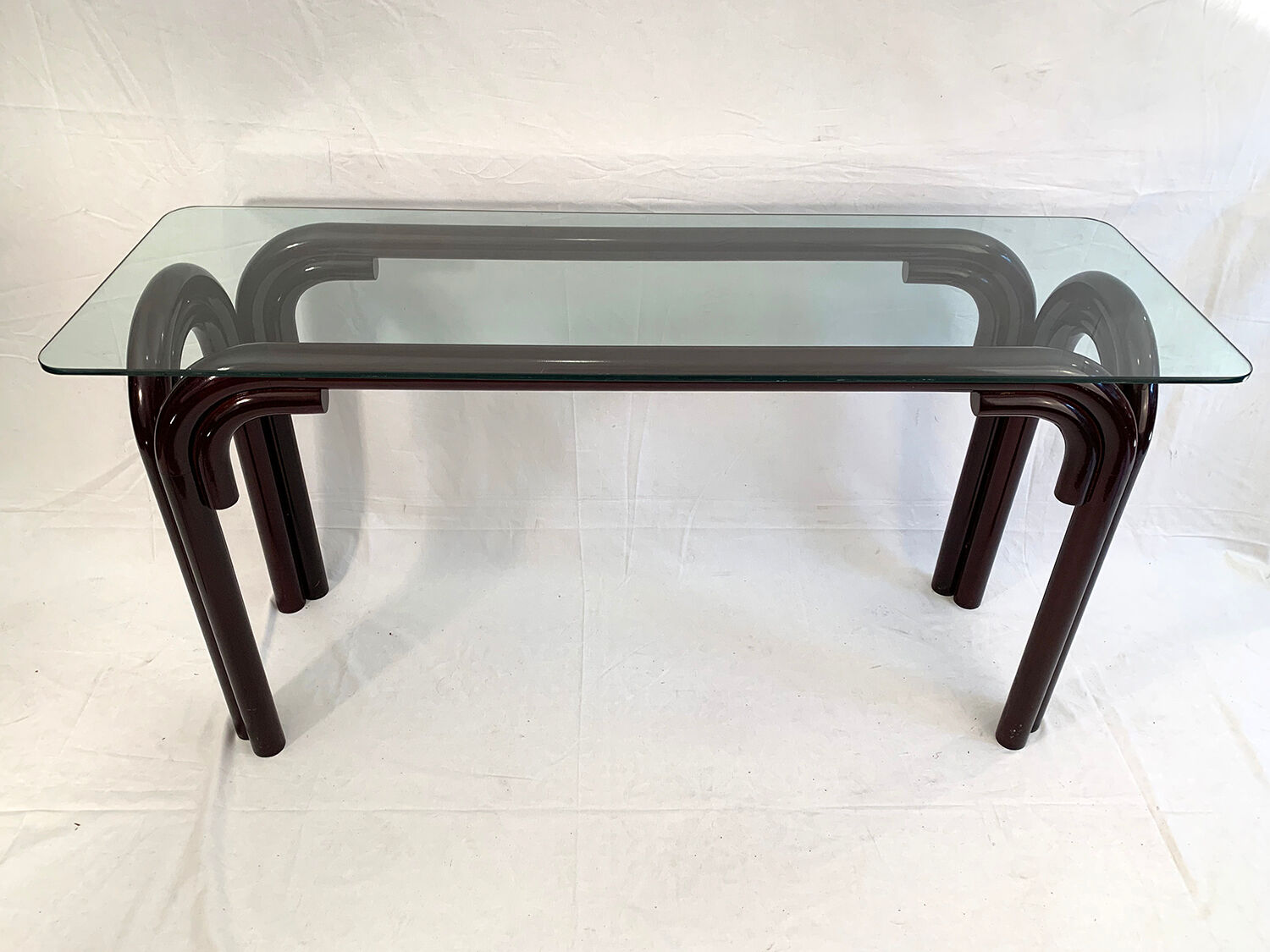 Vintage black/red wood console