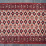 Boukhara-pakistan wool carpet adorned with 5 rows of gel 150 x 92 cm