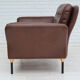 Danish 2-seater sofa, original brown leather, 70s