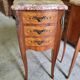 Pair of rosewood bedside tables with marble top n° 2