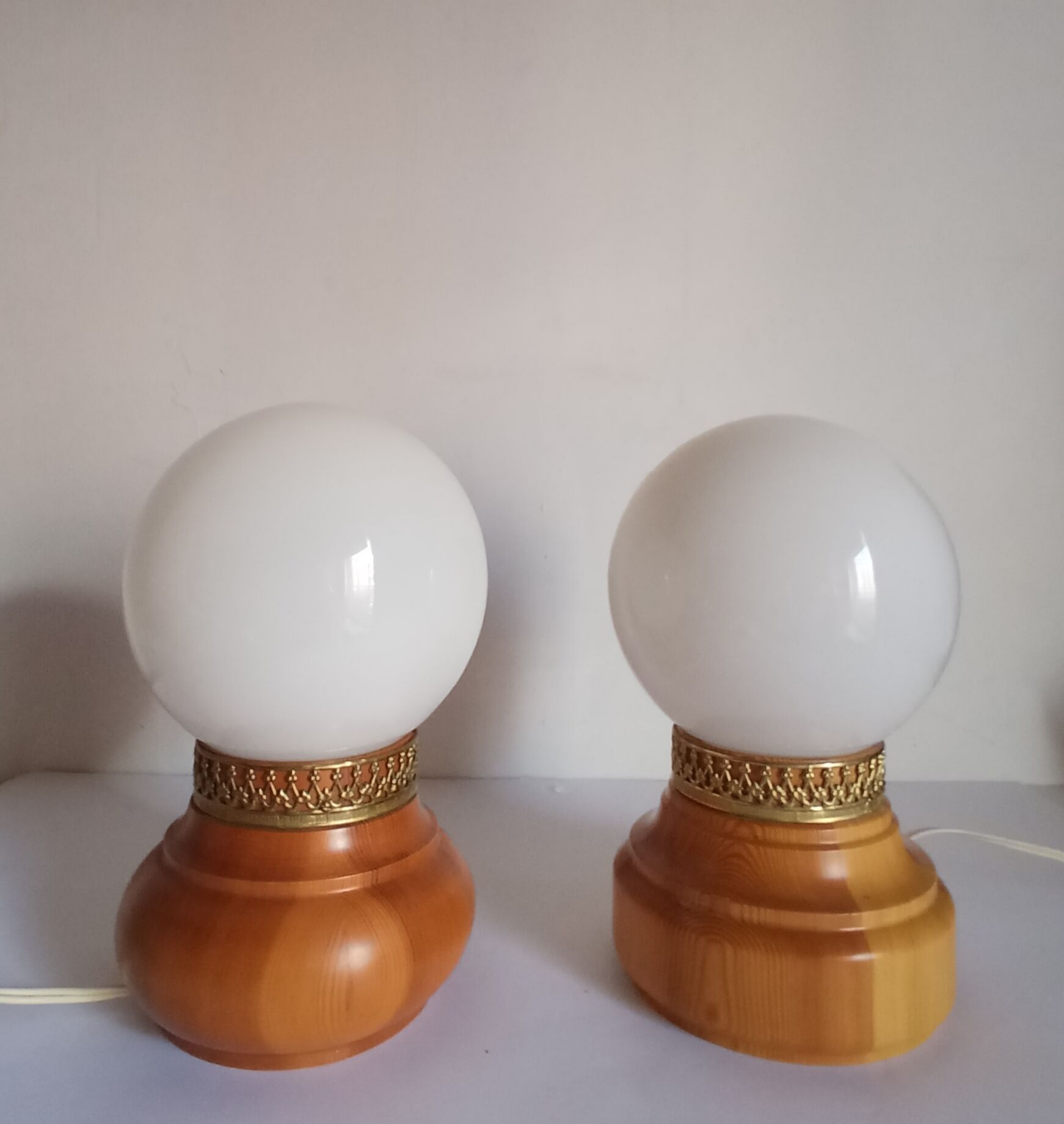 Paire de lampes de chevet vintage