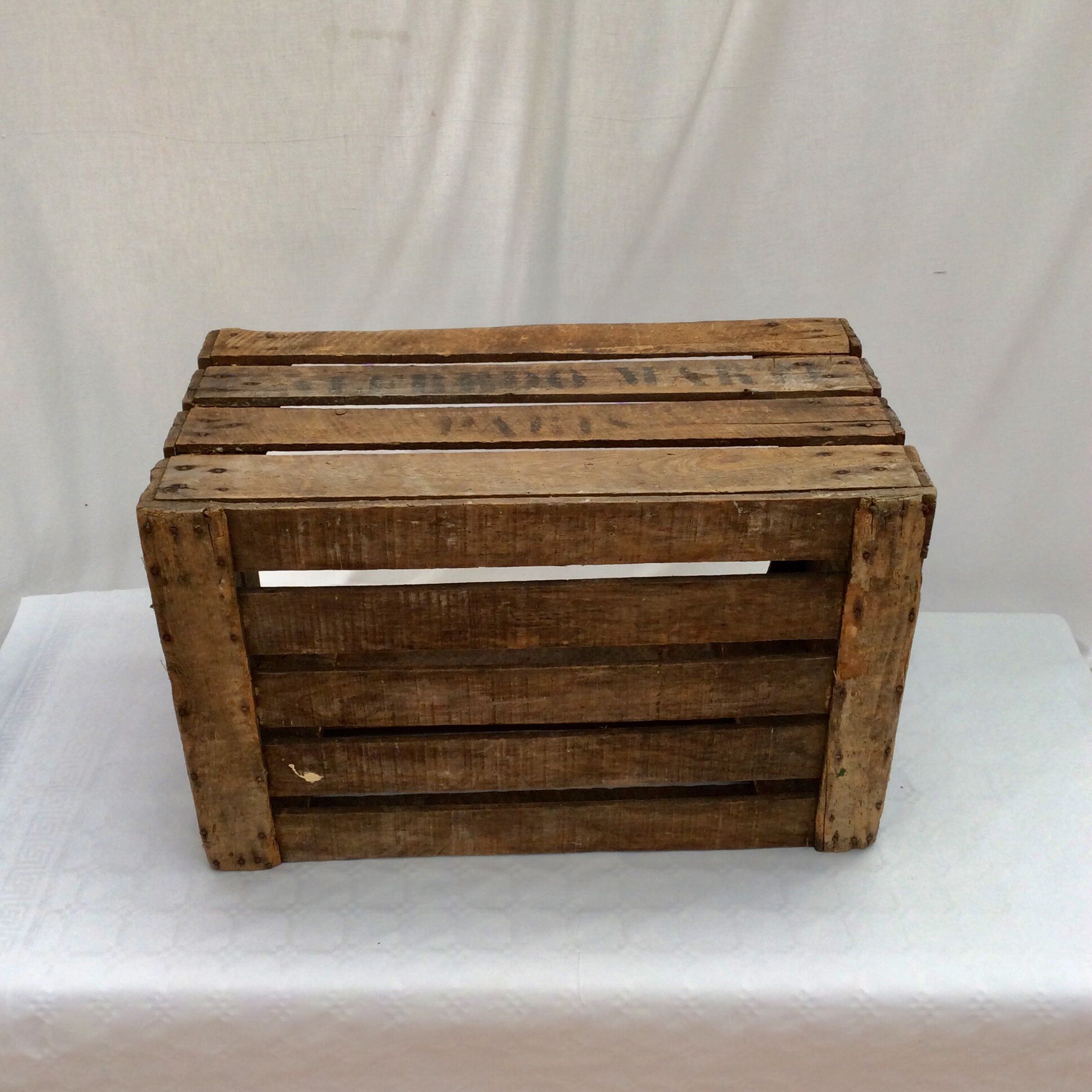 Old wooden box stamped dimension: height -33cm- width -61 cm- Pr-33cm-