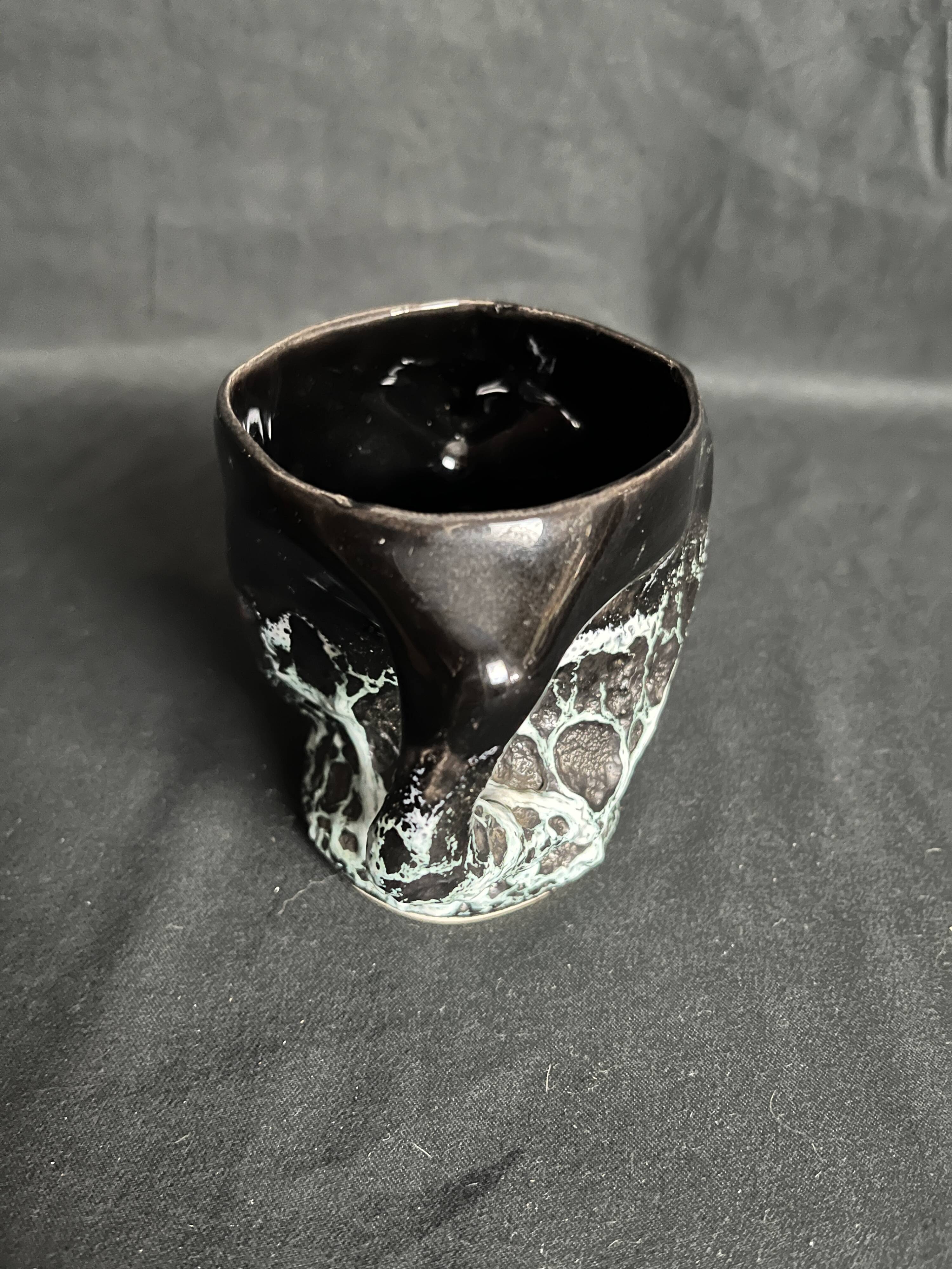 Vallauris, vintage vase or pot with handle circa 1970