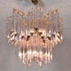 Mid century italian modern triedri murano glass venini chandelier