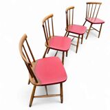 4 chaises à fuseaux des années 1960