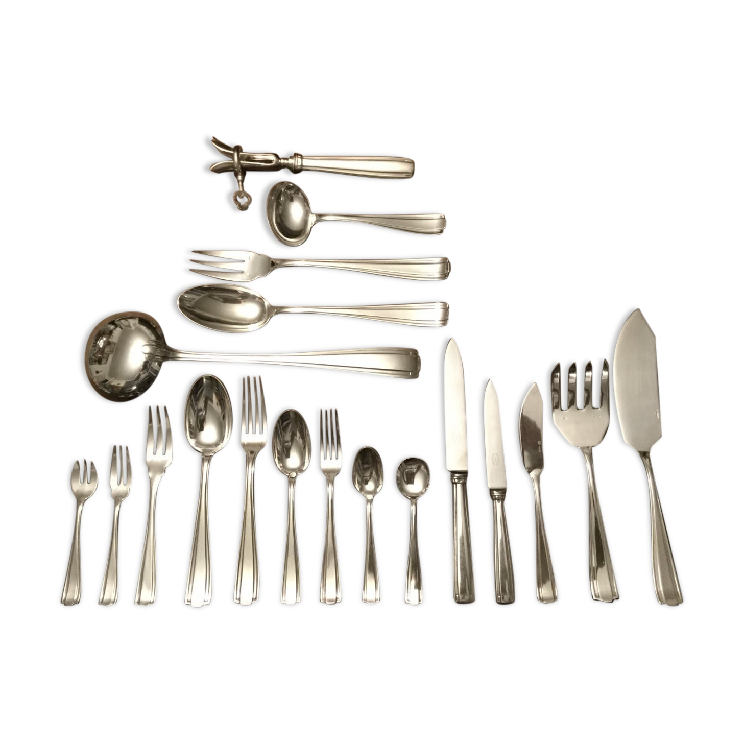 Housewife 151 pieces silver metal boulenger