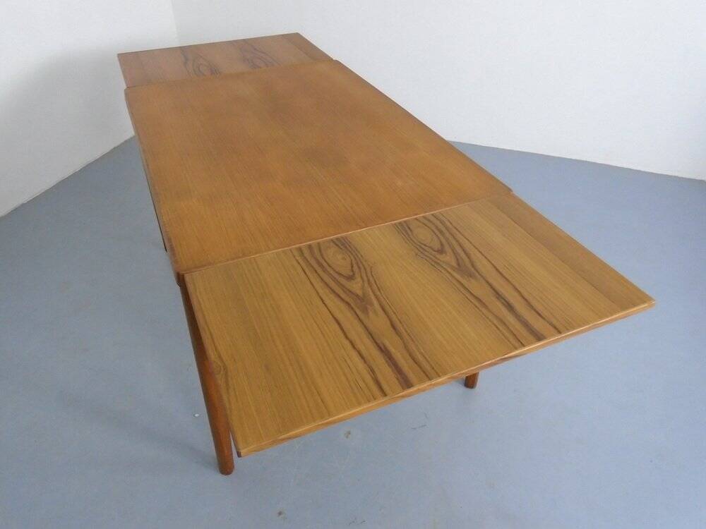 Extendable Teak Dining Table by Henning Kjærnulf for Velje Møbelfabrik, 1960s
