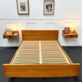 Vintage double bed and bedside tables