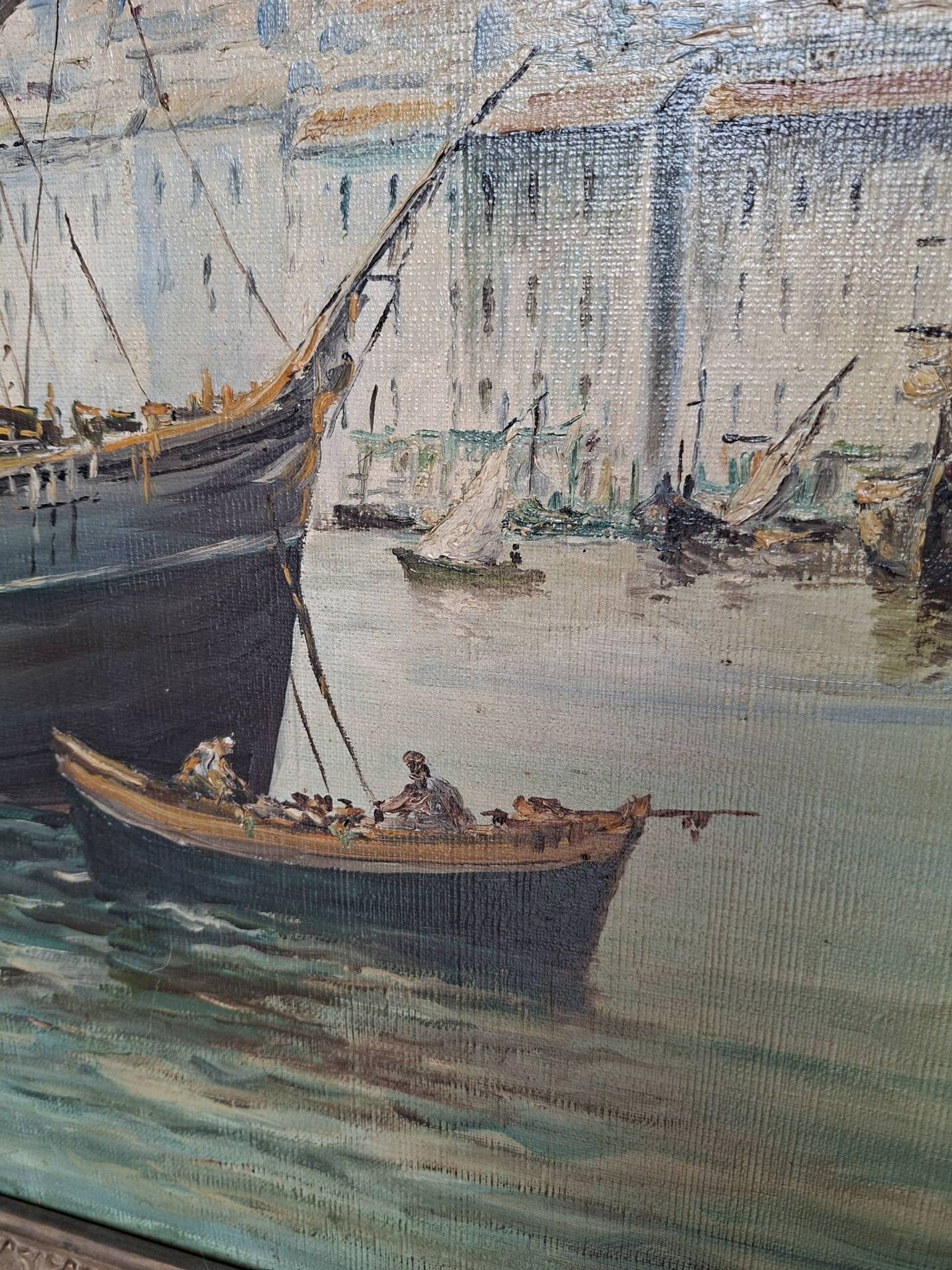 Peinture marine xixe sur toile signée J Alberti