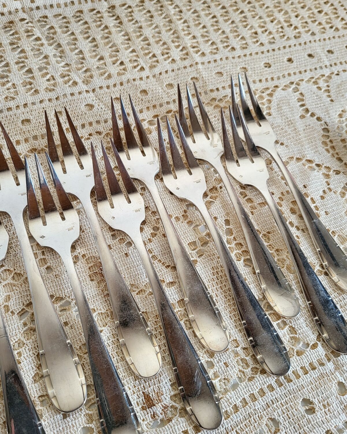 12 silver-plated fish cutlery sets by Argental