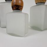 Set of 3 vintage frosted glass bottles