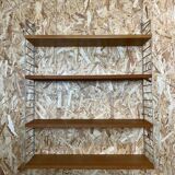 60's 70's oak string shelf module by Kajsa & Nils "Nisse" Strinning Sweden