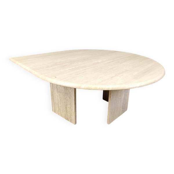 Table basse vintage en travertin, années 1970