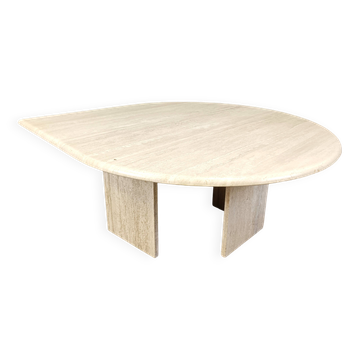 Table basse vintage en travertin, années 1970