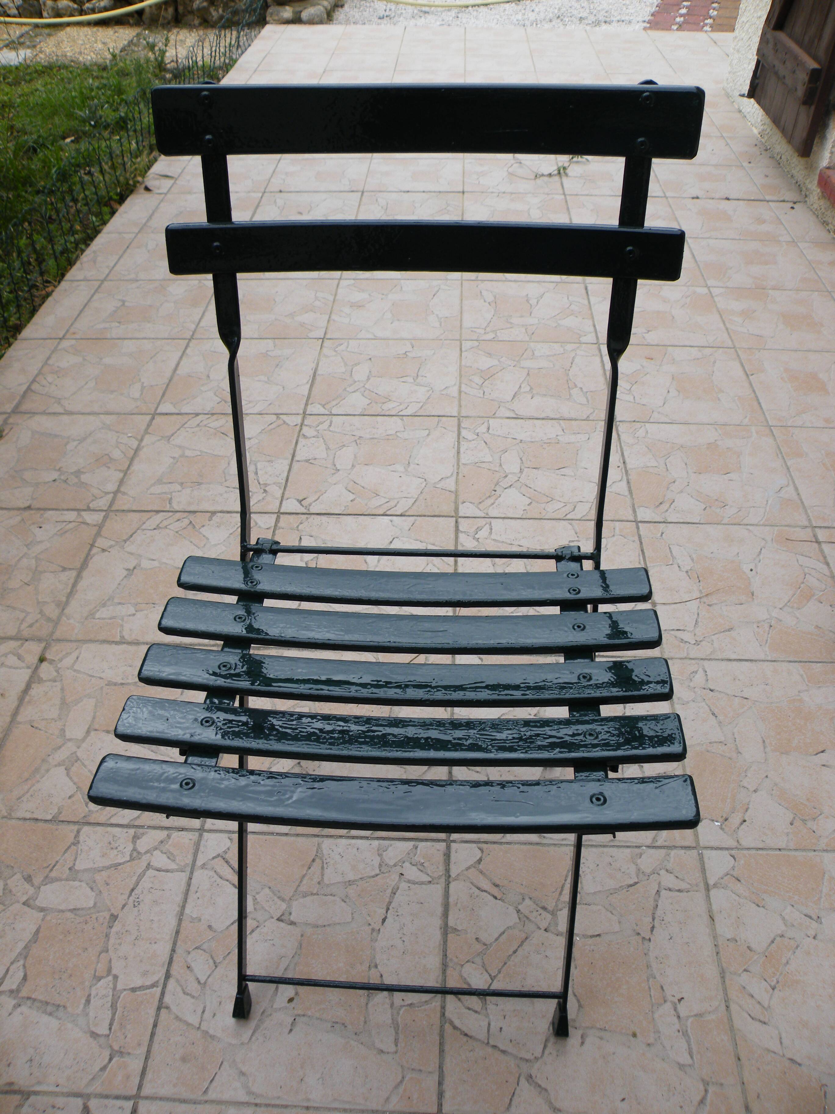 Chaise de jardin pliante en fer
