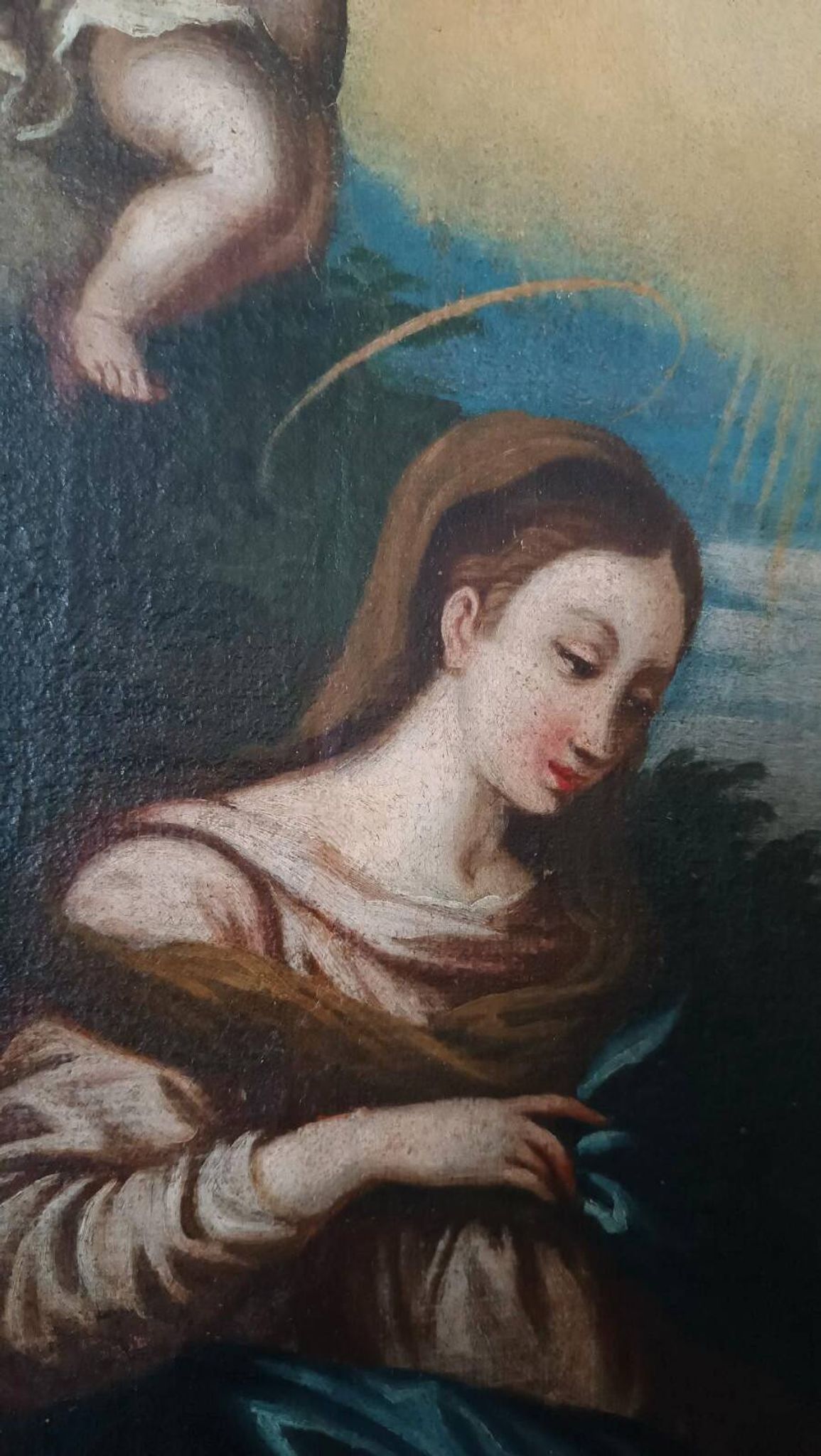 Old oil painting on canvas, 18th century