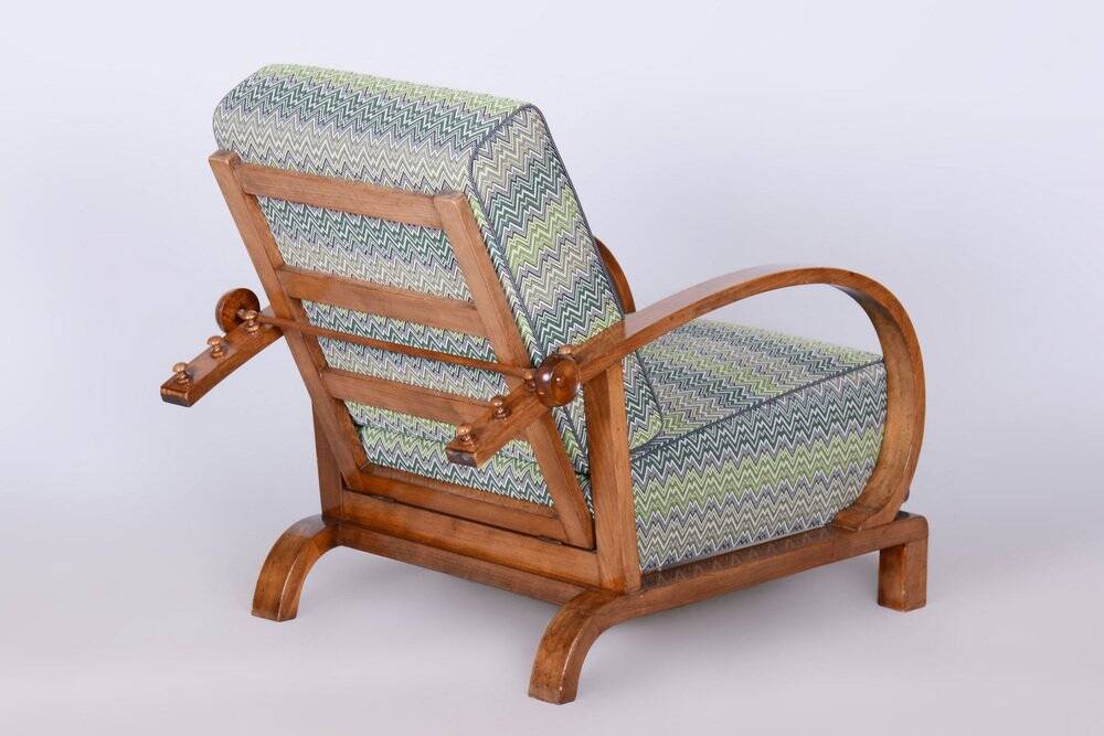 Art Deco Lounge Chair attributed to Jindřich Halabala for Up Závody, Former Czechoslovakia, 1920s