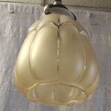 Art Deco lampshade in gilded glass and brass frame - mid 20th century