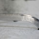 Table chrome steel smoked glass slab. France, circa 1970